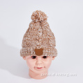 Hot Sale Knitted Beanie Custom-made Knitted Beanie with artificial leather for kids Manufactory